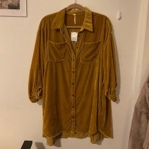 Free People Lux Velvet Shirt Dress Tunic